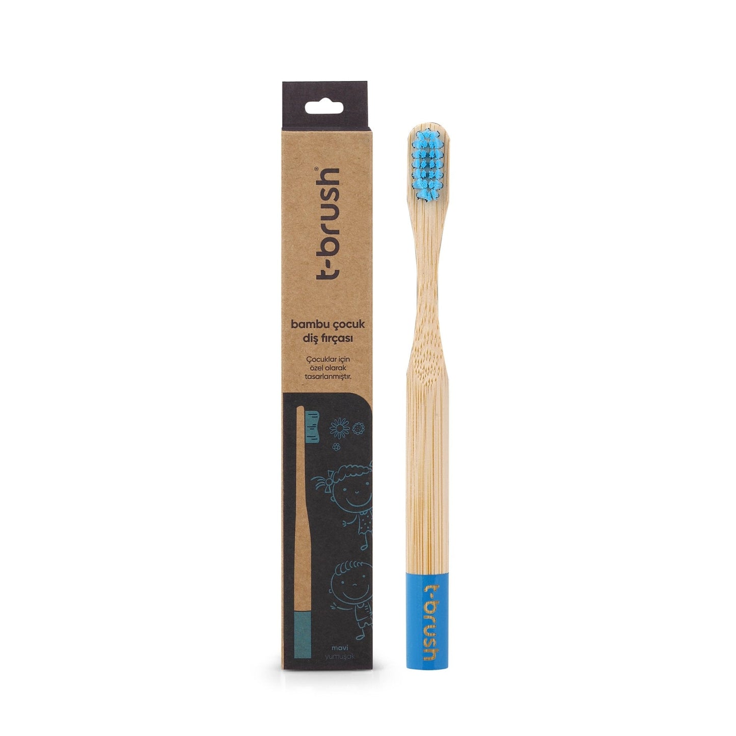 T-Brush Bamboo Kids Toothbrush - Blue - Attily - #boycott #فلسطين #palestine