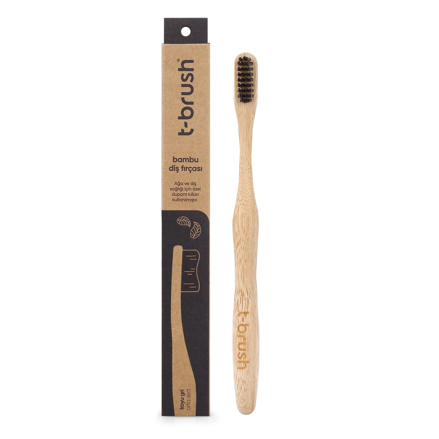 T-Brush Bamboo Toothbrush - Black - Attily - #boycott #فلسطين #palestine