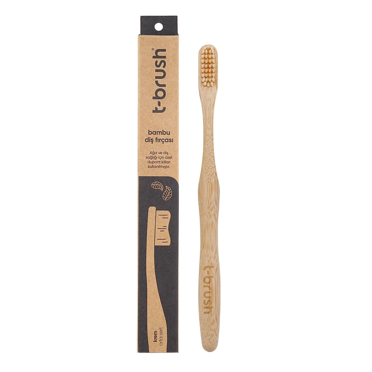 T-Brush Bamboo Toothbrush - Cream Color - Attily - #boycott #فلسطين #palestine