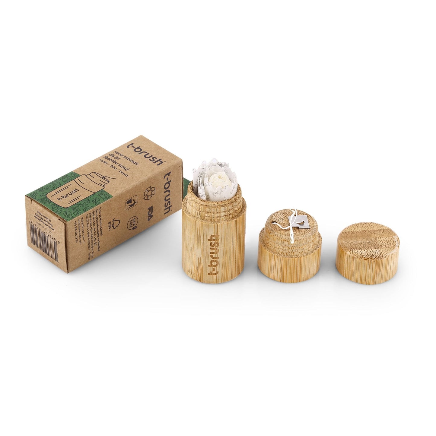 T-Brush Mint Bamboo Box Dental Floss - Attily - #boycott #فلسطين #palestine