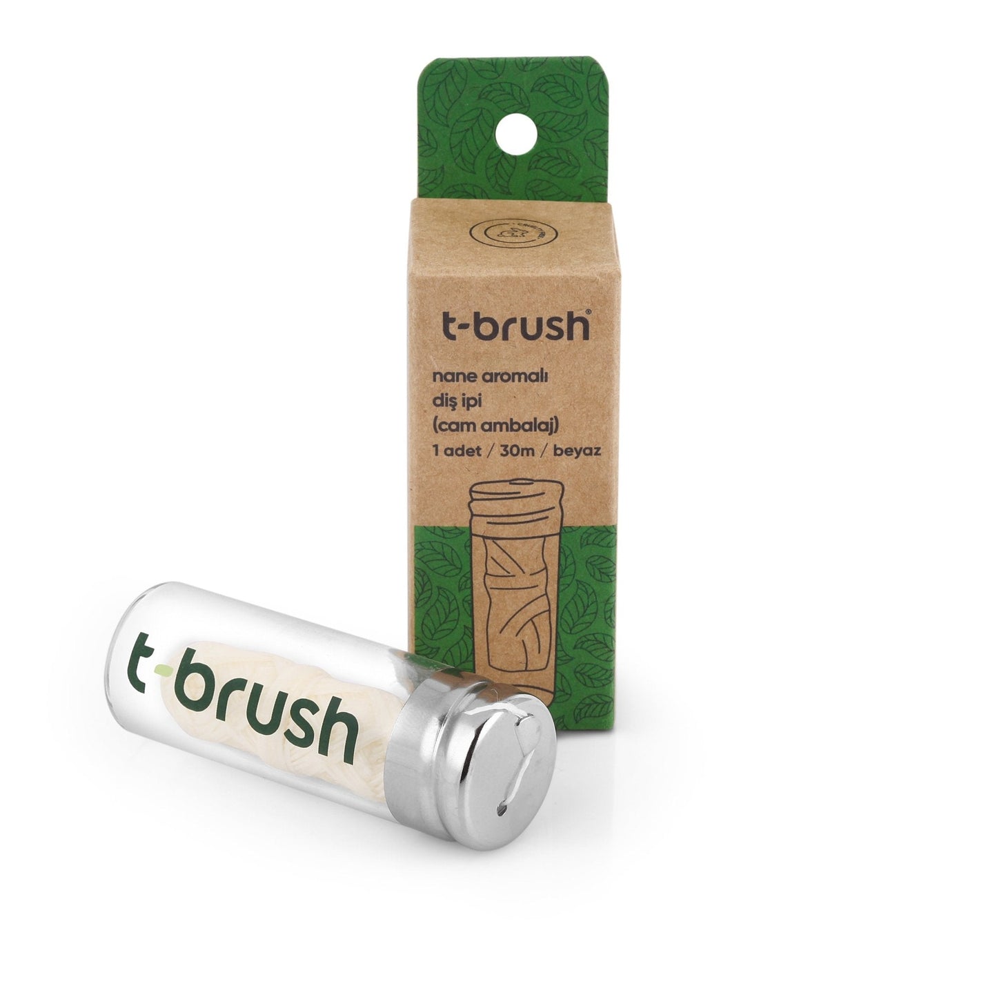 T-Brush Mint Glass Bottle Dental Floss - Attily - #boycott #فلسطين #palestine