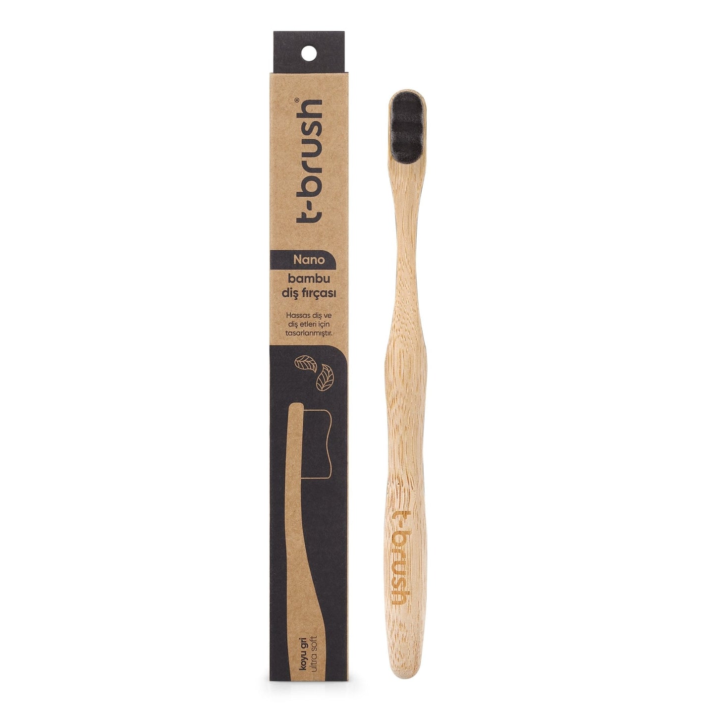 T-Brush Nano Bamboo Toothbrush - Black - Attily - #boycott #فلسطين #palestine